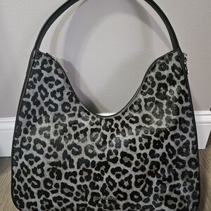 Michael Kors Nayla Medium Leopard Print Calf Hair Hobo Shoulder Bag
